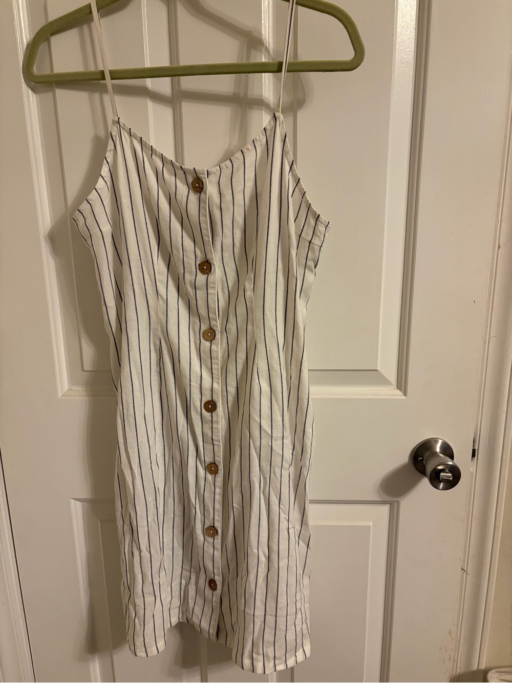 Roxy White Mini Dress with Navy Stripes